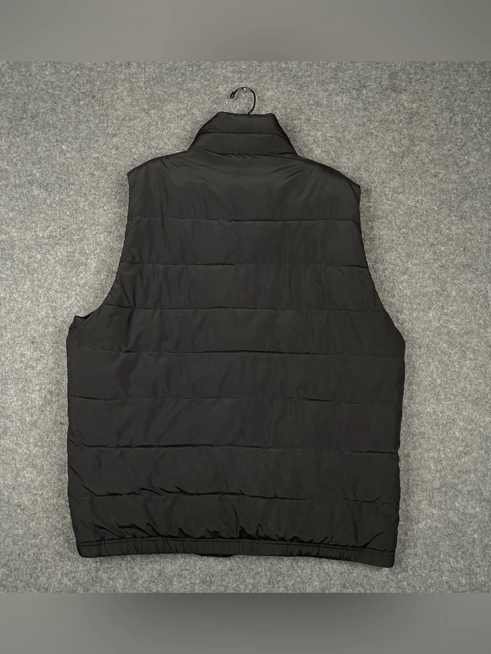 Hollister Puffer Vest Mens XL Black Sherpa Fur Lined Full Zip Y2K Ski Casual